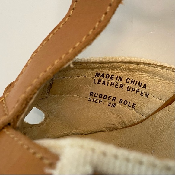 Michael Kors Melody Wedge Leather Canvas Platform Sandals Peanut Tan Sz 9 Resort - Picture 7 of 12